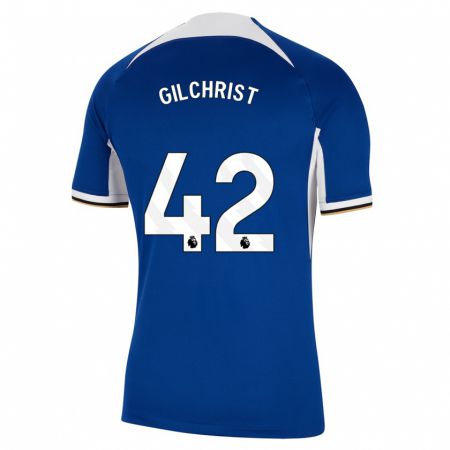 Kandiny Enfant Maillot Alfie Gilchrist #42 Bleu Tenues Domicile 2023/24 T-Shirt