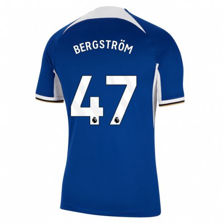 Kandiny Enfant Maillot Lucas Bergström #47 Bleu Tenues Domicile 2023/24 T-Shirt