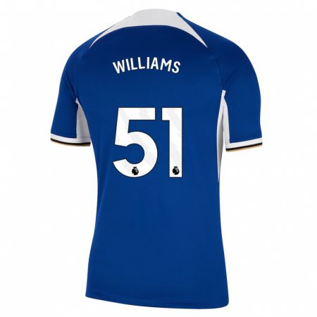 Kandiny Enfant Maillot Dylan Williams #51 Bleu Tenues Domicile 2023/24 T-Shirt