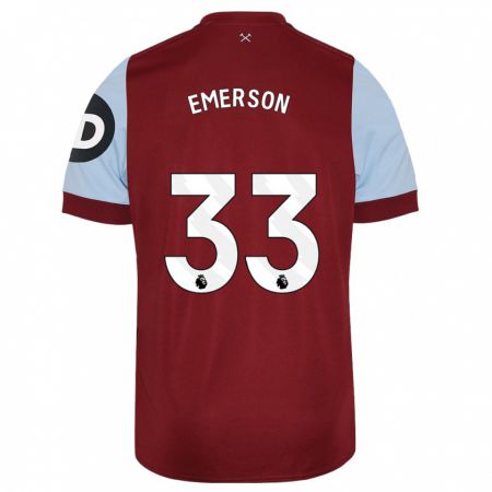 Kandiny Enfant Maillot Emerson Palmieri #33 Bordeaux Tenues Domicile 2023/24 T-Shirt