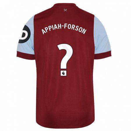 Kandiny Enfant Maillot Keenan Appiah-Forson #0 Bordeaux Tenues Domicile 2023/24 T-Shirt