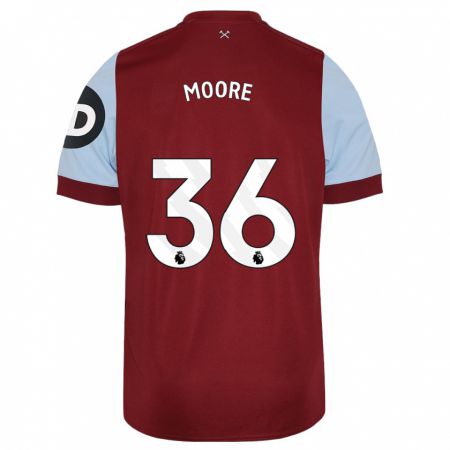 Kandiny Enfant Maillot Sean Moore #36 Bordeaux Tenues Domicile 2023/24 T-Shirt