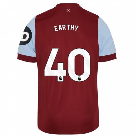 Kandiny Enfant Maillot George Earthy #40 Bordeaux Tenues Domicile 2023/24 T-Shirt