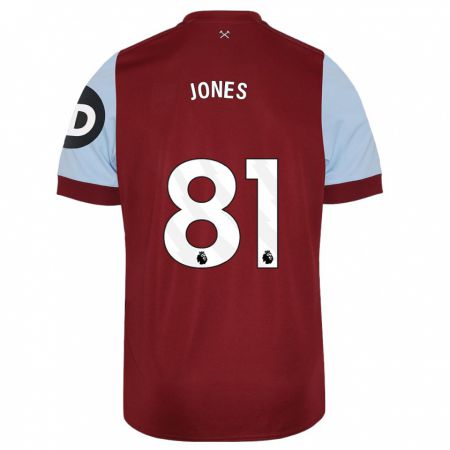Kandiny Enfant Maillot Liam Jones #81 Bordeaux Tenues Domicile 2023/24 T-Shirt