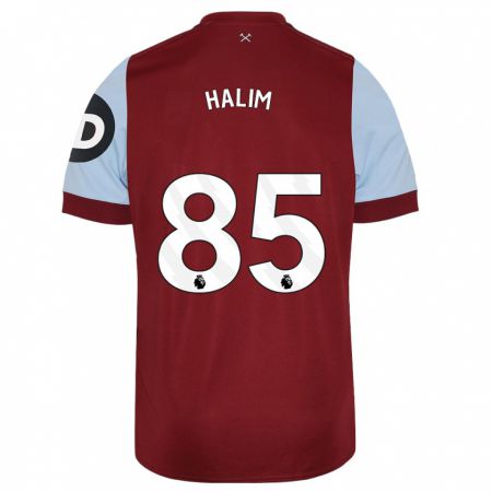 Kandiny Enfant Maillot Mehmet Halim #85 Bordeaux Tenues Domicile 2023/24 T-Shirt