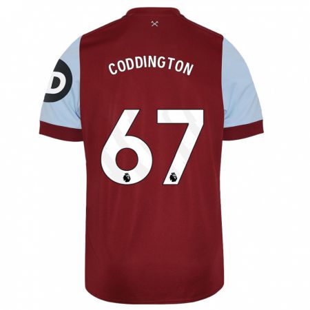 Kandiny Enfant Maillot Remy Coddington #67 Bordeaux Tenues Domicile 2023/24 T-Shirt