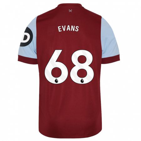 Kandiny Enfant Maillot Isaac Evans #68 Bordeaux Tenues Domicile 2023/24 T-Shirt