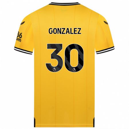 Kandiny Enfant Maillot Enso González #30 Jaune Tenues Domicile 2023/24 T-Shirt