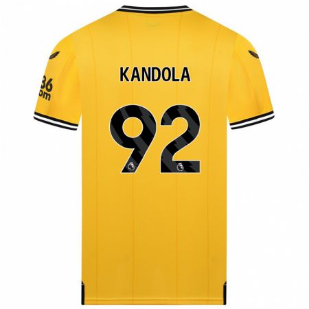 Kandiny Enfant Maillot Kam Kandola #92 Jaune Tenues Domicile 2023/24 T-Shirt