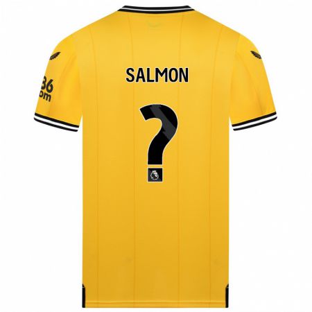 Kandiny Enfant Maillot Fabian Salmon #0 Jaune Tenues Domicile 2023/24 T-Shirt