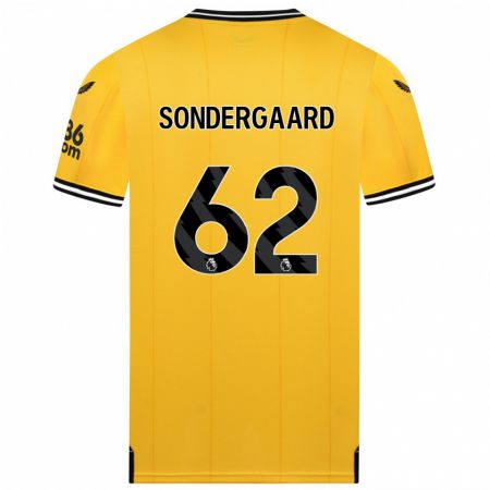 Kandiny Enfant Maillot Andreas Sondergaard #62 Jaune Tenues Domicile 2023/24 T-Shirt