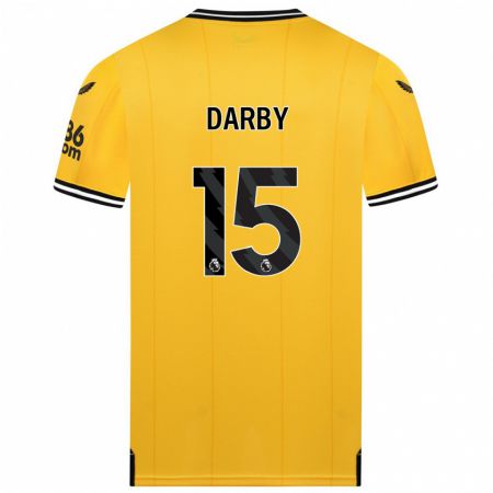 Kandiny Enfant Maillot Kelly Darby #15 Jaune Tenues Domicile 2023/24 T-Shirt
