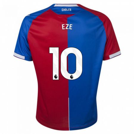 Kandiny Enfant Maillot Eberechi Eze #10 Rouge Bleu Tenues Domicile 2023/24 T-Shirt