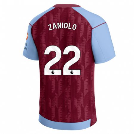 Kandiny Enfant Maillot Nicolò Zaniolo #22 Bleu Bordeaux Tenues Domicile 2023/24 T-Shirt