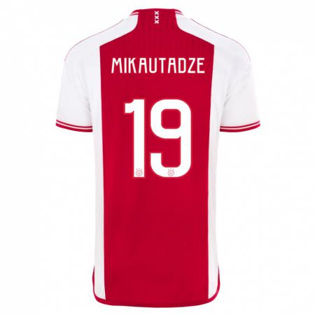Kandiny Enfant Maillot Georges Mikautadze #19 Rouge Blanc Tenues Domicile 2023/24 T-Shirt