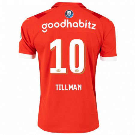 Kandiny Enfant Maillot Malik Tillman #10 Rouge Tenues Domicile 2023/24 T-Shirt