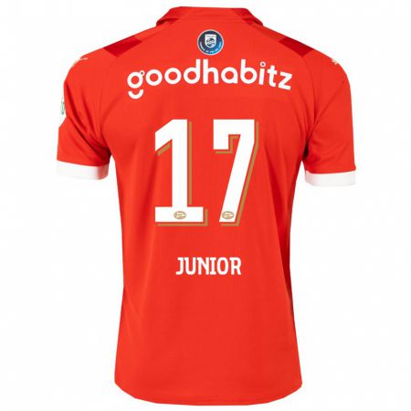 Kandiny Enfant Maillot Mauro Júnior #17 Rouge Tenues Domicile 2023/24 T-Shirt