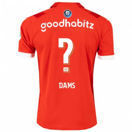 Kandiny Enfant Maillot Matteo Dams #0 Rouge Tenues Domicile 2023/24 T-Shirt