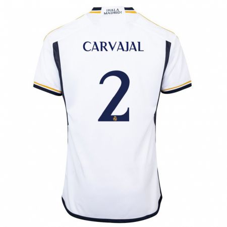 Kandiny Enfant Maillot Daniel Carvajal #2 Blanc Tenues Domicile 2023/24 T-Shirt