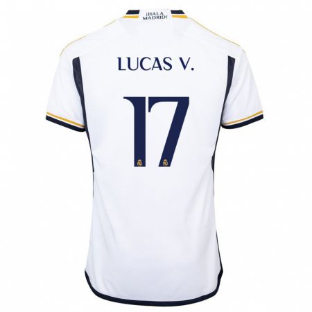 Kandiny Enfant Maillot Lucas Vázquez #17 Blanc Tenues Domicile 2023/24 T-Shirt