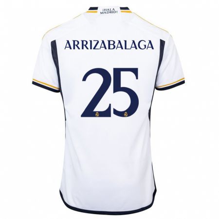 Kandiny Enfant Maillot Kepa Arrizabalaga #25 Blanc Tenues Domicile 2023/24 T-Shirt