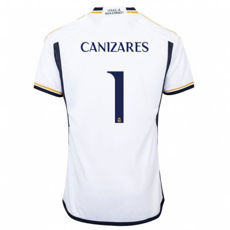 Kandiny Enfant Maillot Lucas Cañizares #1 Blanc Tenues Domicile 2023/24 T-Shirt