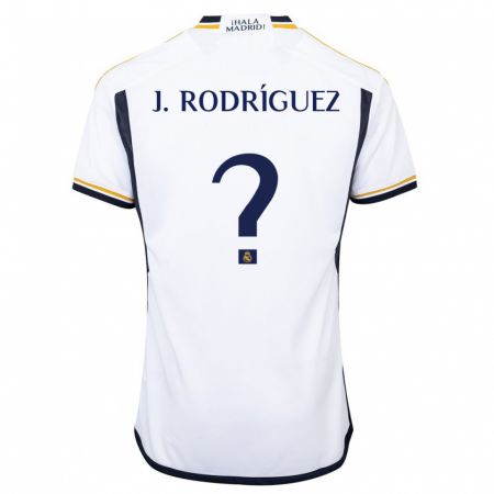 Kandiny Enfant Maillot Juan Rodríguez #0 Blanc Tenues Domicile 2023/24 T-Shirt