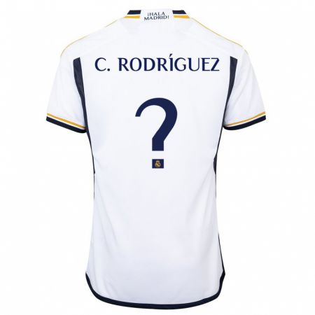 Kandiny Enfant Maillot Carlos Rodríguez #0 Blanc Tenues Domicile 2023/24 T-Shirt