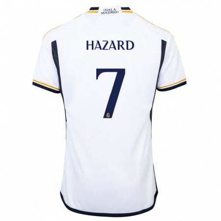 Kandiny Enfant Maillot Eden Hazard #7 Blanc Tenues Domicile 2023/24 T-Shirt