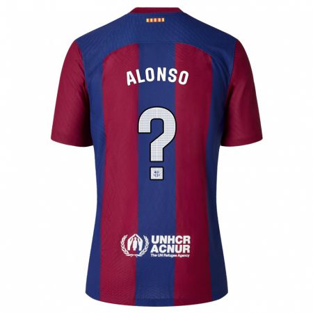 Kandiny Enfant Maillot Aáron Alonso #0 Rouge Bleu Tenues Domicile 2023/24 T-Shirt