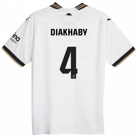 Kandiny Enfant Maillot Mouctar Diakhaby #4 Blanc Tenues Domicile 2023/24 T-Shirt