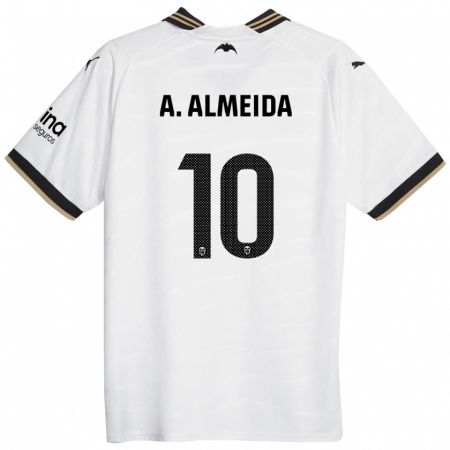 Kandiny Enfant Maillot André Almeida #10 Blanc Tenues Domicile 2023/24 T-Shirt