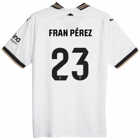 Kandiny Enfant Maillot Fran Pérez #23 Blanc Tenues Domicile 2023/24 T-Shirt