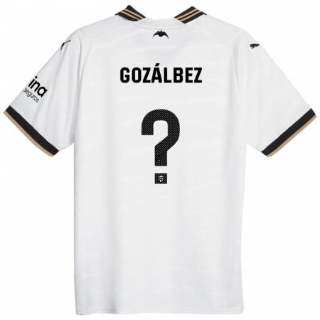 Kandiny Enfant Maillot Pablo Gozálbez #0 Blanc Tenues Domicile 2023/24 T-Shirt