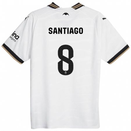 Kandiny Enfant Maillot Yellu Santiago #8 Blanc Tenues Domicile 2023/24 T-Shirt
