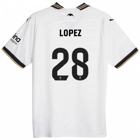 Kandiny Enfant Maillot Saray Lopez #28 Blanc Tenues Domicile 2023/24 T-Shirt