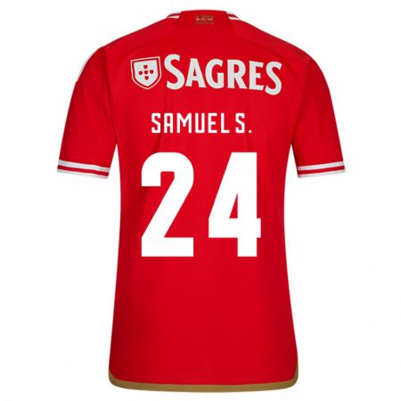 Kandiny Enfant Maillot Samuel Soares #24 Rouge Tenues Domicile 2023/24 T-Shirt