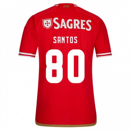 Kandiny Enfant Maillot Pedro Santos #80 Rouge Tenues Domicile 2023/24 T-Shirt