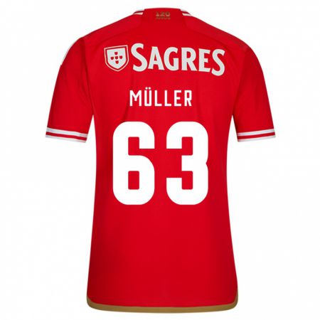 Kandiny Enfant Maillot José Müller #63 Rouge Tenues Domicile 2023/24 T-Shirt