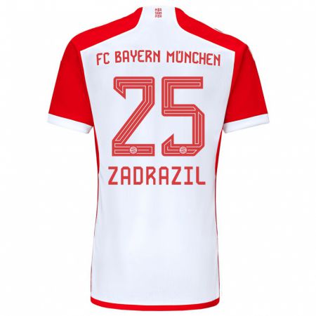 Kandiny Enfant Maillot Sarah Zadrazil #25 Rouge Blanc Tenues Domicile 2023/24 T-Shirt
