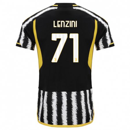Kandiny Enfant Maillot Martina Lenzini #71 Noir Blanc Tenues Domicile 2023/24 T-Shirt