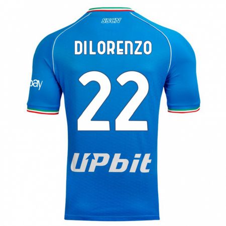 Kandiny Enfant Maillot Giovanni Di Lorenzo #22 Bleu Ciel Tenues Domicile 2023/24 T-Shirt