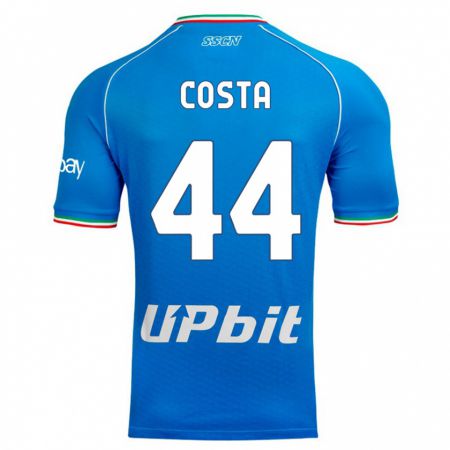 Kandiny Enfant Maillot Filippo Costa #44 Bleu Ciel Tenues Domicile 2023/24 T-Shirt