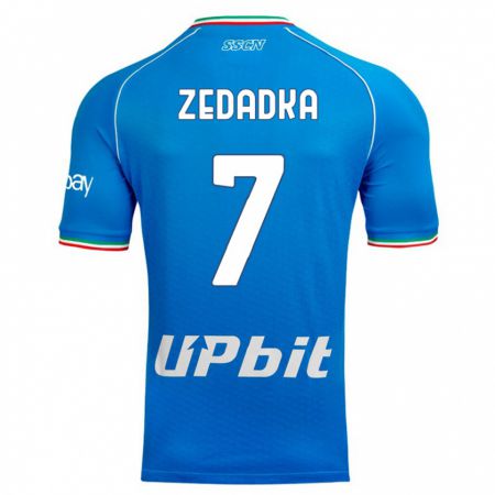 Kandiny Enfant Maillot Karim Zedadka #7 Bleu Ciel Tenues Domicile 2023/24 T-Shirt