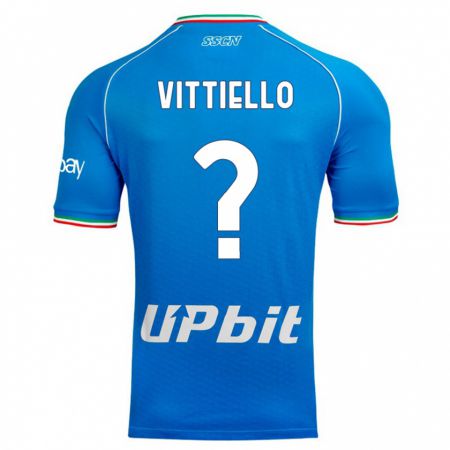 Kandiny Enfant Maillot Antonio Vittiello #0 Bleu Ciel Tenues Domicile 2023/24 T-Shirt