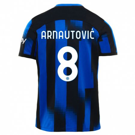 Kandiny Enfant Maillot Marko Arnautovic #8 Noir Bleu Tenues Domicile 2023/24 T-Shirt
