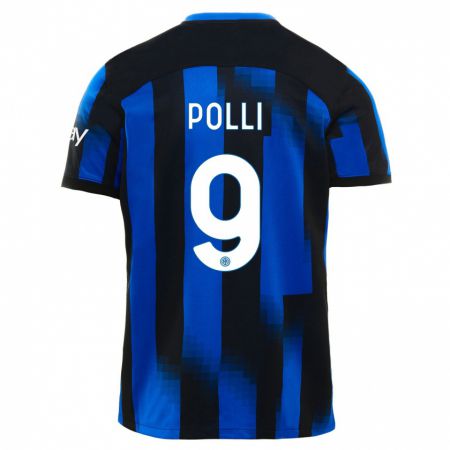 Kandiny Enfant Maillot Elisa Polli #9 Noir Bleu Tenues Domicile 2023/24 T-Shirt