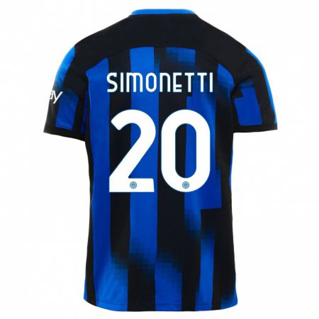 Kandiny Enfant Maillot Flaminia Simonetti #20 Noir Bleu Tenues Domicile 2023/24 T-Shirt
