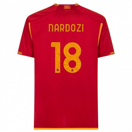Kandiny Enfant Maillot Manuel Nardozi #18 Rouge Tenues Domicile 2023/24 T-Shirt