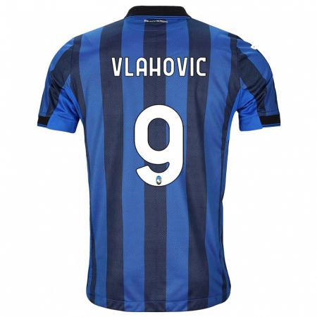 Kandiny Enfant Maillot Vanja Vlahovic #9 Noir Bleu Tenues Domicile 2023/24 T-Shirt